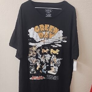 Green Day Black Graphic Band Tee - Crew Neck Short Sleeve